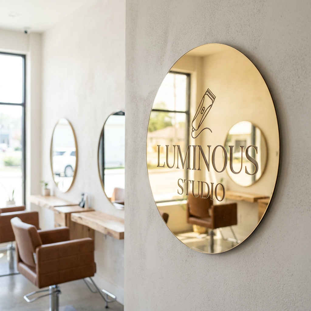 Laser Cut Mirror 3D Sign